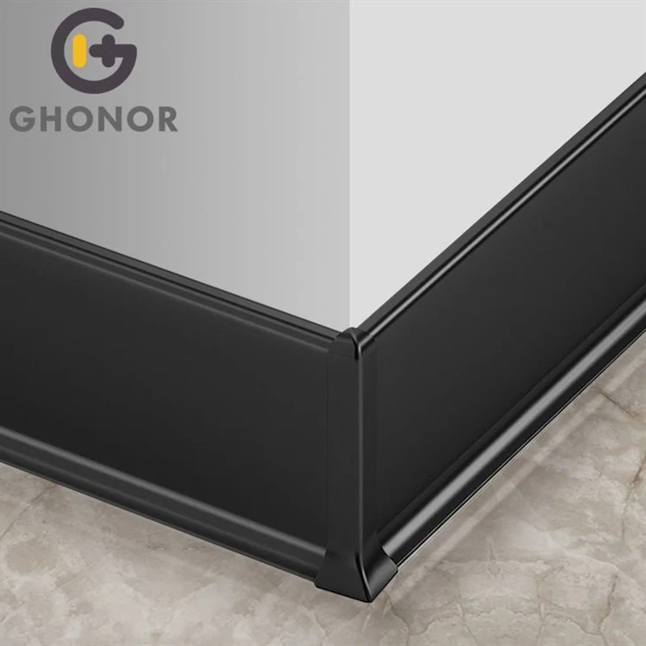 black aluminium skirting board